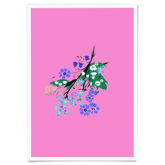 Posy Riot A3 Art Print - Eva May - Pink Pop