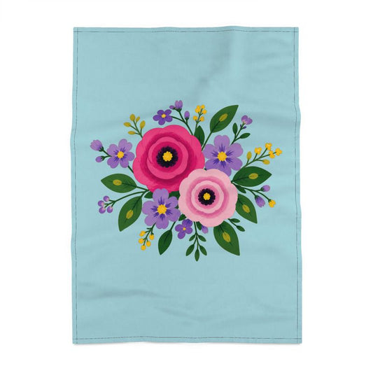 Posy Riot Tea Towel - Rose Eleanor - Aqua
