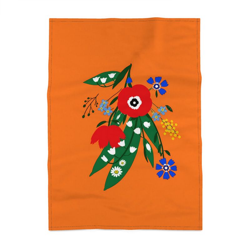Posy Riot Tea Towel - Poppy Ardevora - Orange