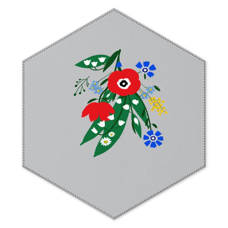 Posy Riot Hexagon Machine Washable Rug - Poppy Ardevora - Soft Grey