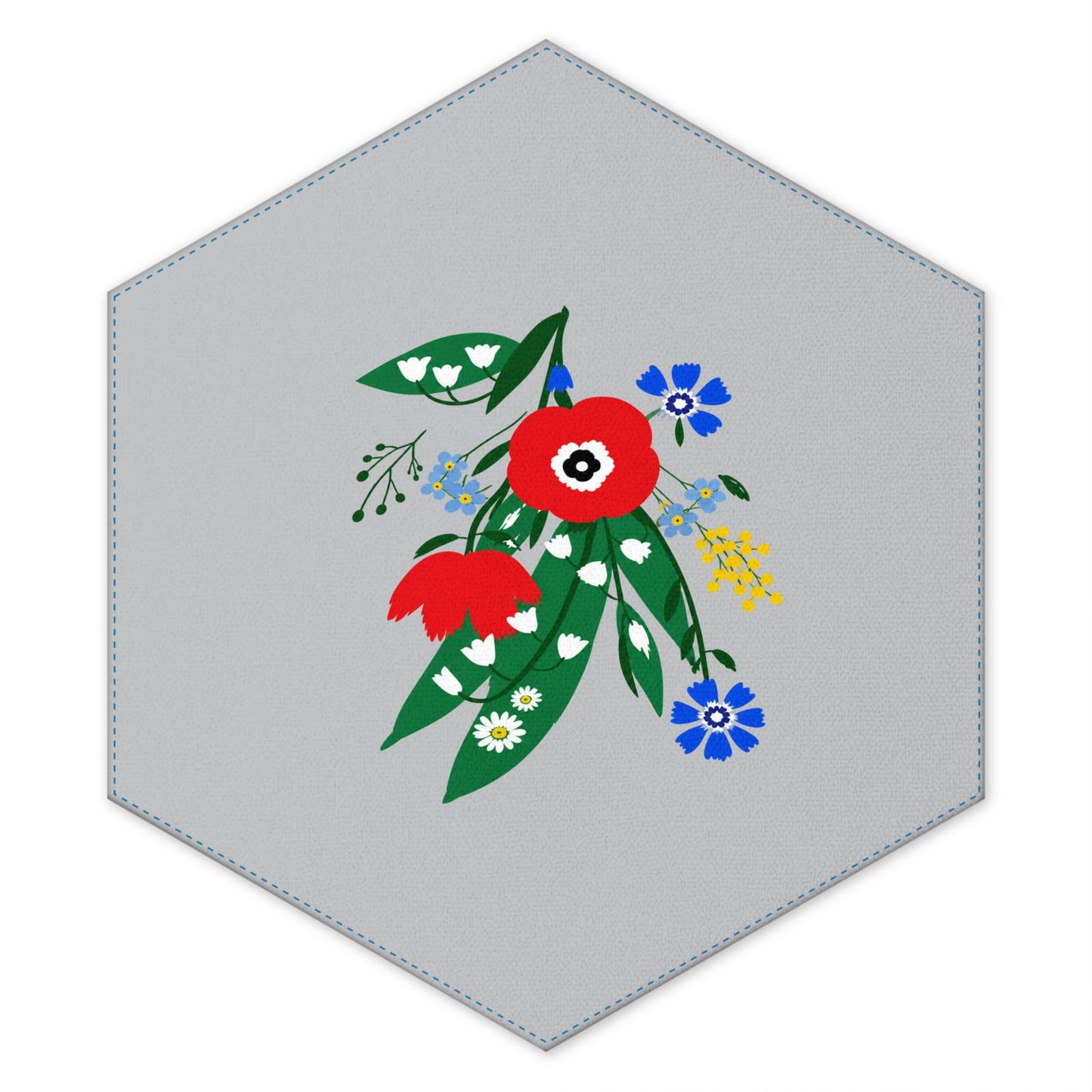 Posy Riot Hexagon Machine Washable Rug - Poppy Ardevora - Soft Grey