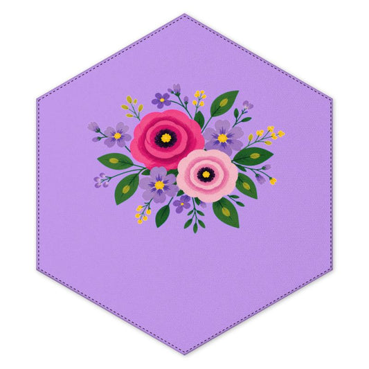 Posy Riot Hexagon Machine Washable Rug - Rose Eleanor - Lilac