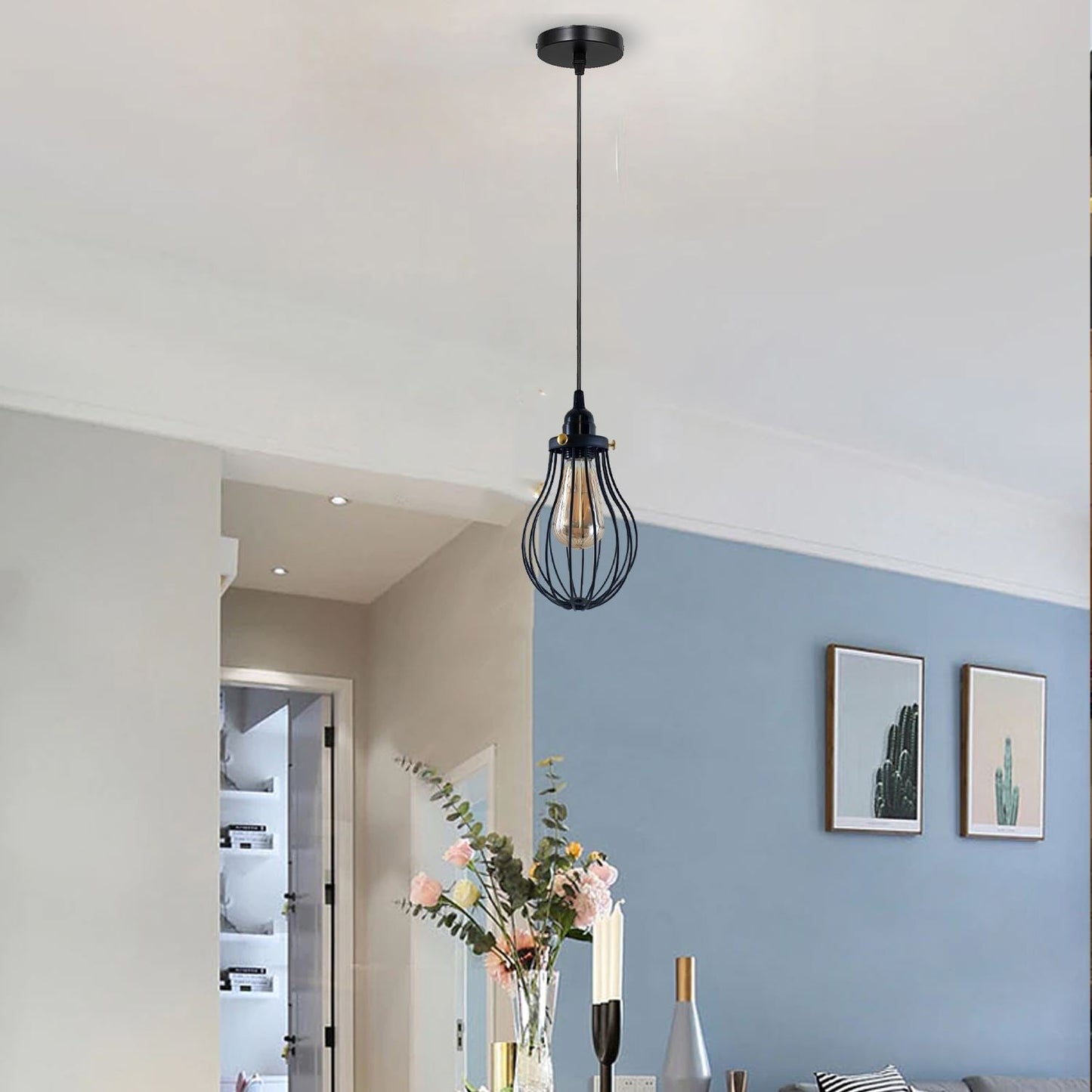 Driftline Black Cage Pendant Light E27 Collection