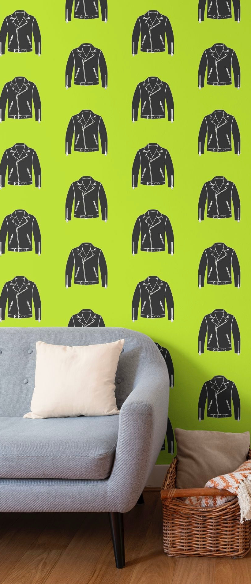 Rebel Riot - Leather Jacket - Wallpaper - Acid Green