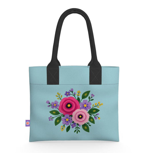 Posy Riot - Rose Eleanor - Aqua - Neoprene Handbag