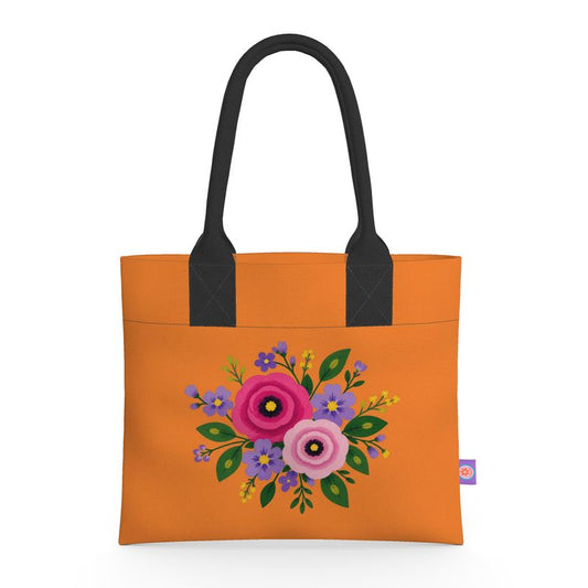 Posy Riot - Rose Eleanor - Orange - Neoprene Handbag