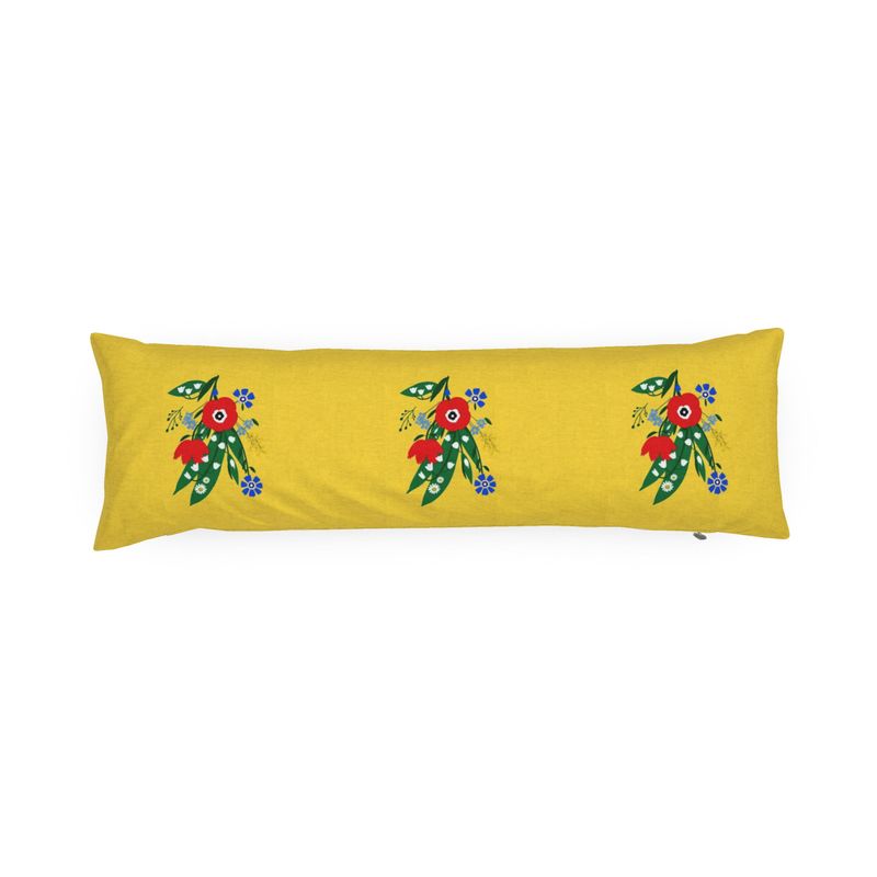 Posy Riot Poppy Ardevora Sunshine 65cm bolster cushion