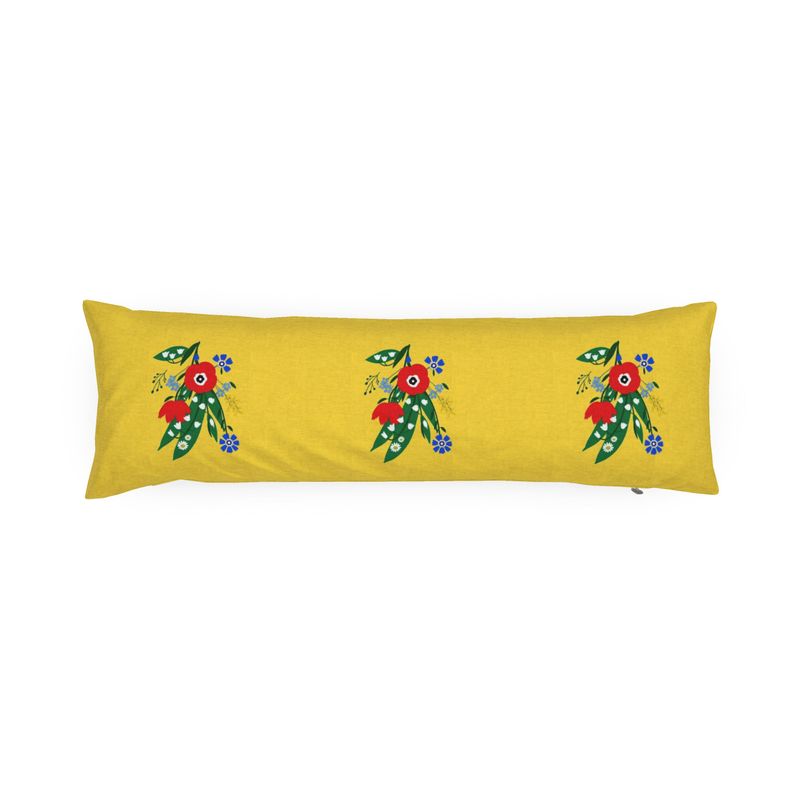 Posy Riot - Poppy Ardevora - Bolster Cushion - Sunshine