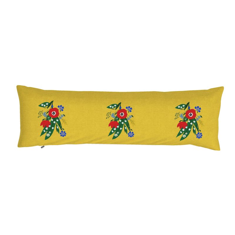 Posy Riot - Poppy Ardevora - Bolster Cushion - Sunshine