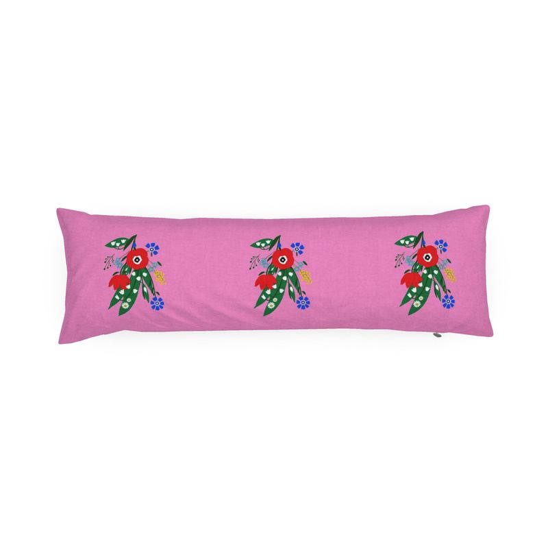 Posy Riot Poppy Ardevora Pink Pop 65cm bolster cushion