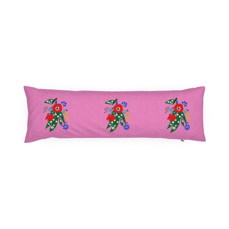 Posy Riot - Poppy Ardevora - Bolster Cushion - Pink Pop