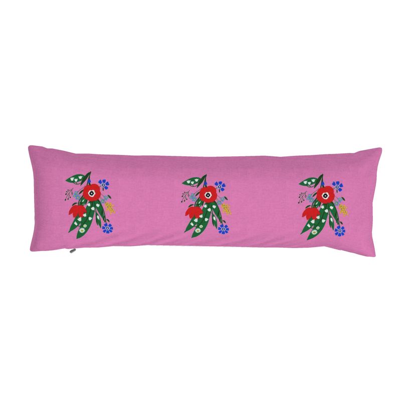 Posy Riot - Poppy Ardevora - Bolster Cushion - Pink Pop