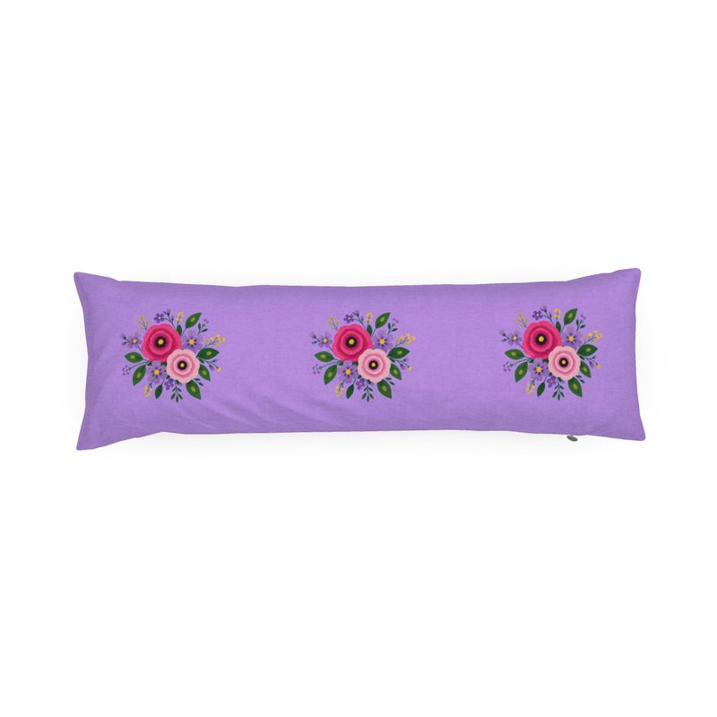 Posy Riot Rose Eleanor Lush Lilac 65cm bolster cushion