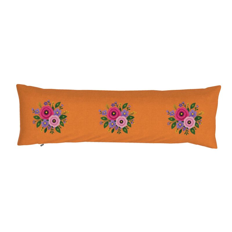 Posy Riot - Rose Eleanor- Bolster Cushion - Orange