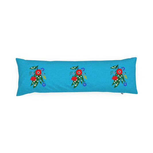 Posy Riot - Poppy Ardevora- Bolster Cushion - Ocean Pop