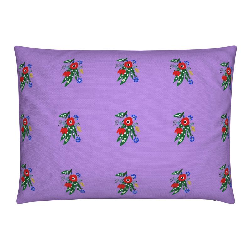 Posy Riot - Poppy Ardevora - Rectangular Cushion - Lush Lilac