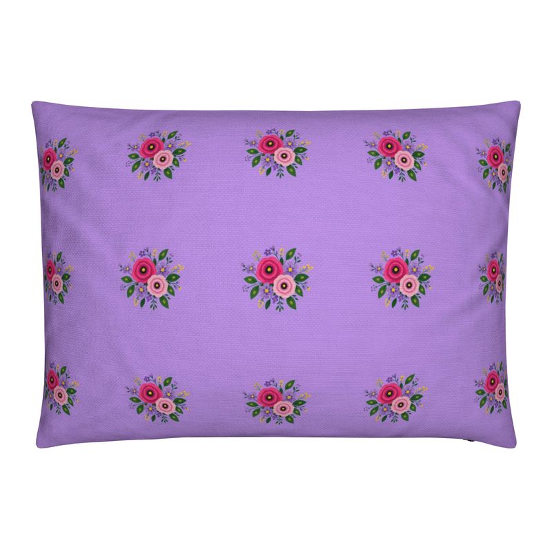 Posy Riot  - Rose Eleanor - Rectangular Cushion - Lush Lilac