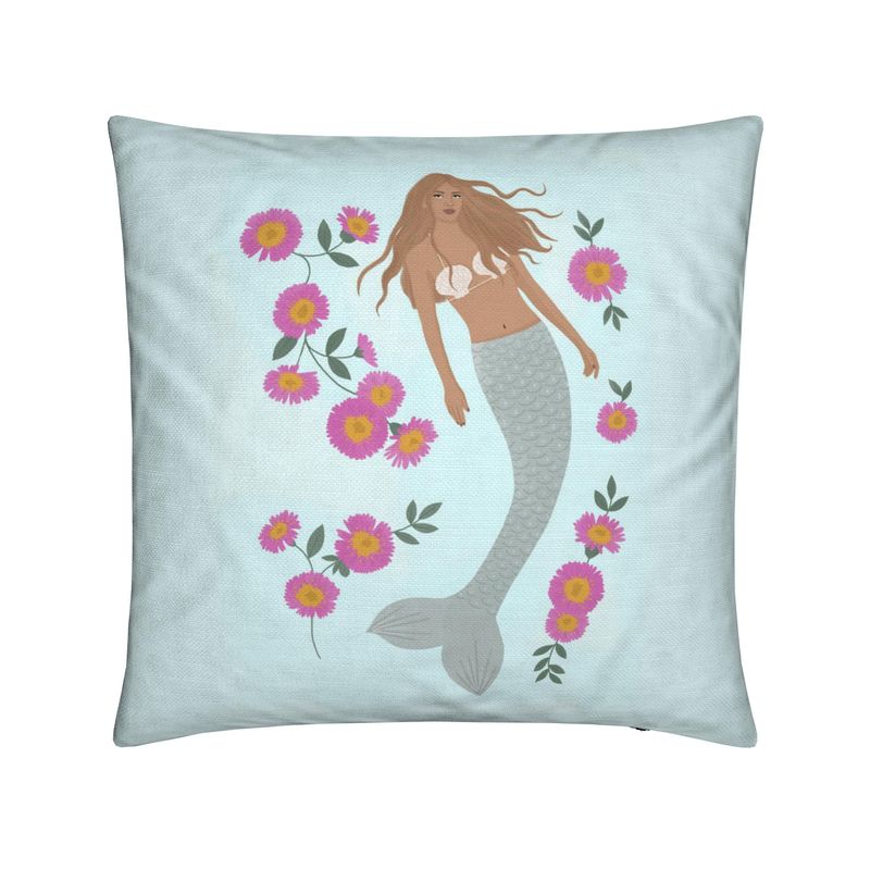 Senara - Mermaid Square Cushion - Sea Cloud