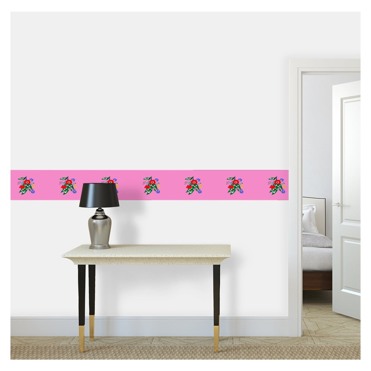 Wallpaper Border - Posy Riot - Poppy Ardevora - Pink Pop