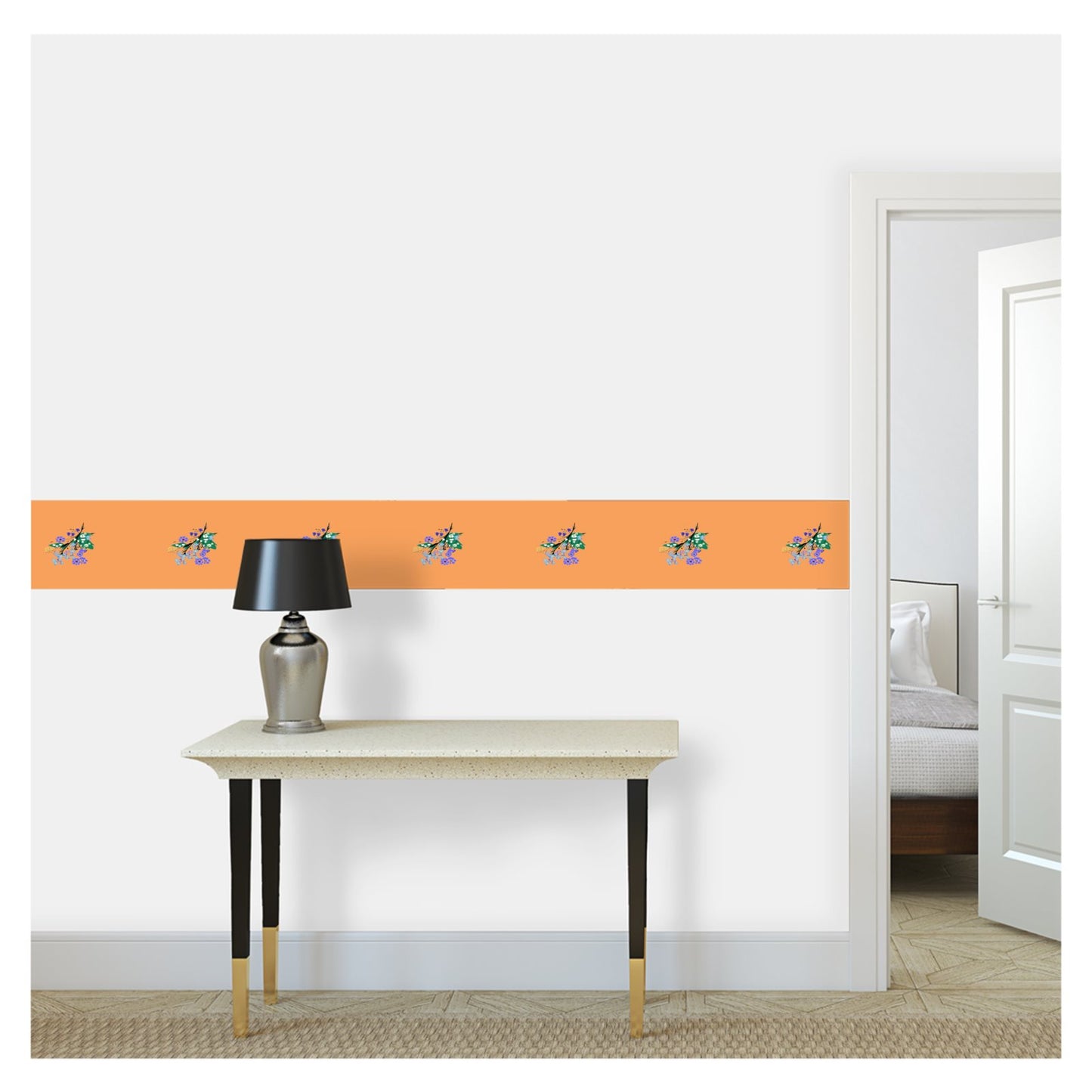 Wallpaper Border - Posy Riot - Eva May - Orange