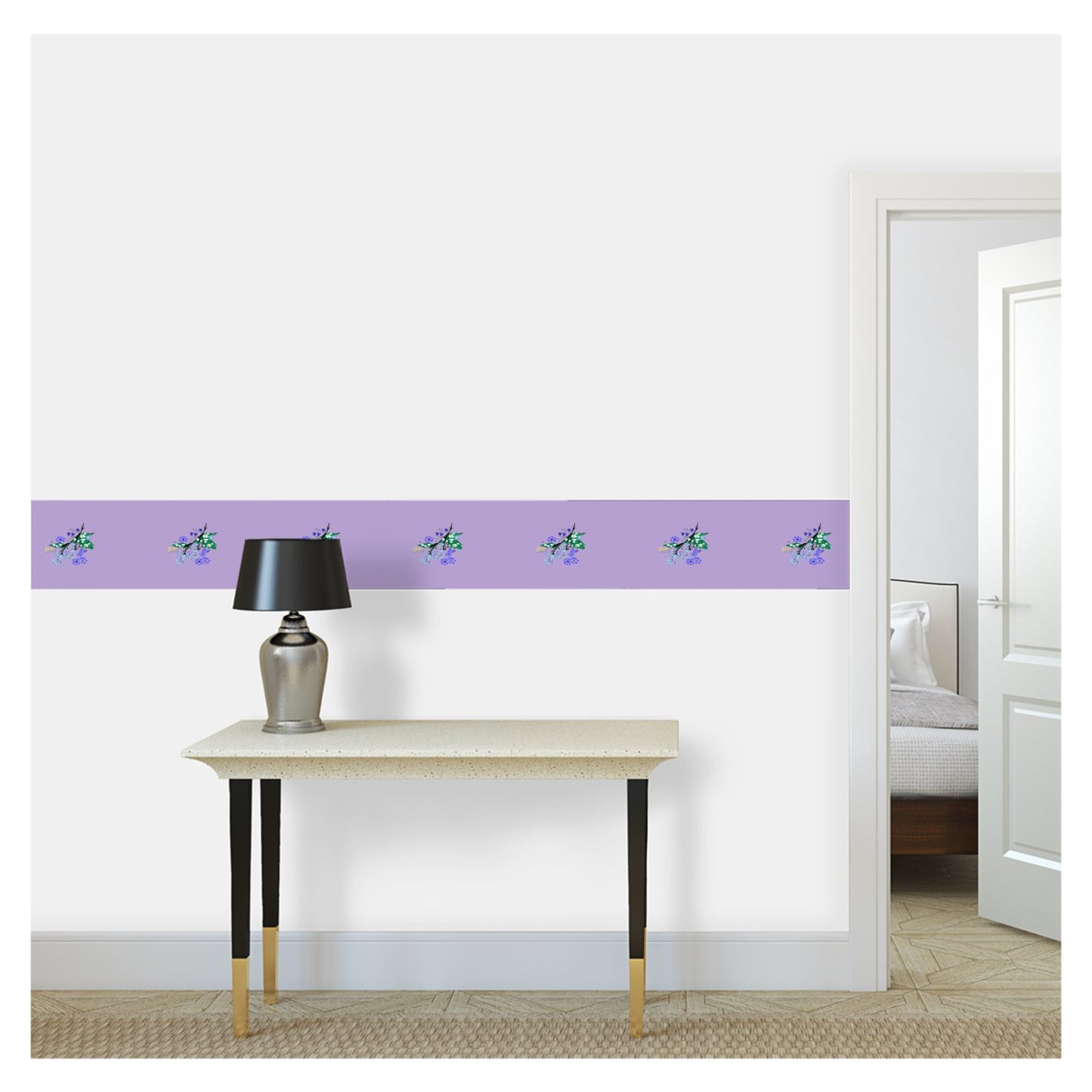 Wallpaper Border - Posy Riot - Eva May - Misty Lilac