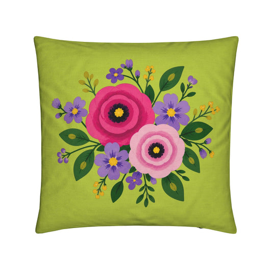 Posy Riot - Rose Eleanor - Square Cushion - Apple