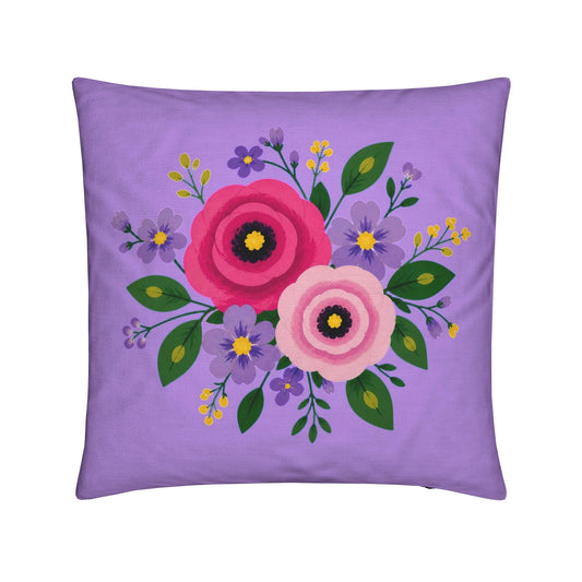 Posy Riot - Poppy Ardevora - Square Cushion - Lush Lilac