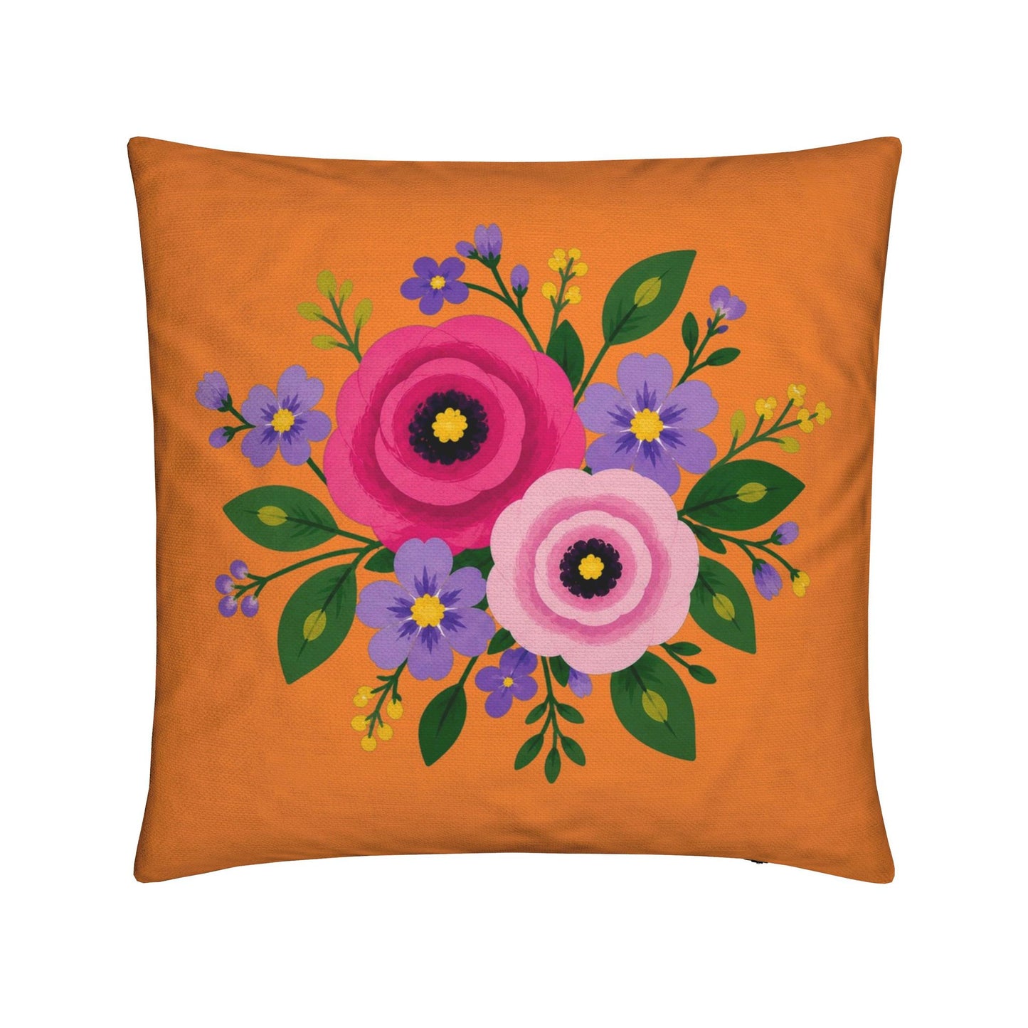 Posy Riot - Rose Eleanor - Square Cushion - Orange