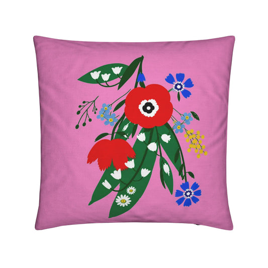 Posy Riot - Poppy Ardevora  - Square Cushion - Pink Pop