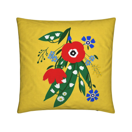Posy Riot - Poppy Ardevora - Square Cushion - Sunshine