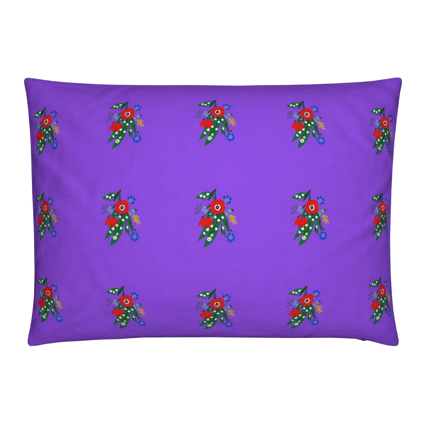 Posy Riot - Poppy Ardevora - Rectangular Cushion - Hot Purple