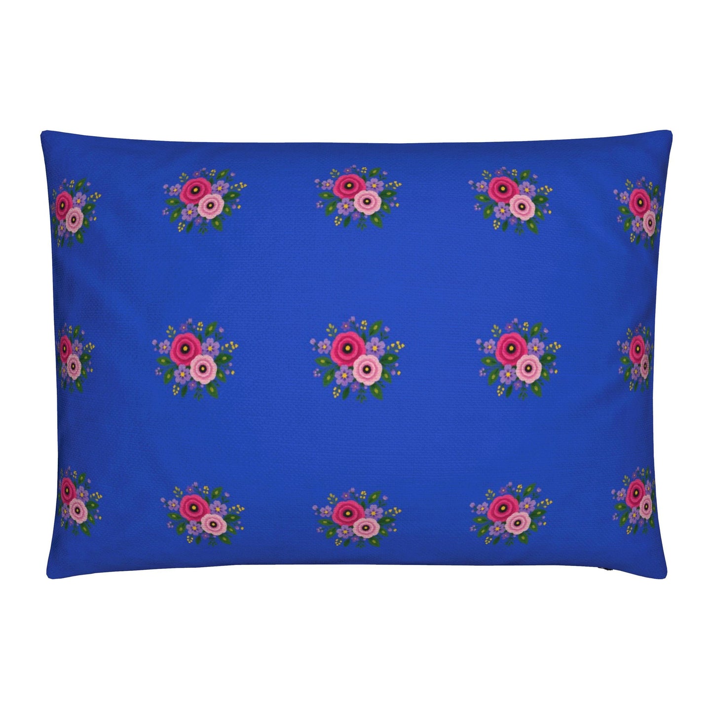 Posy Riot - Rose Eleanor - Rectangular Cushion - Indigo Pop