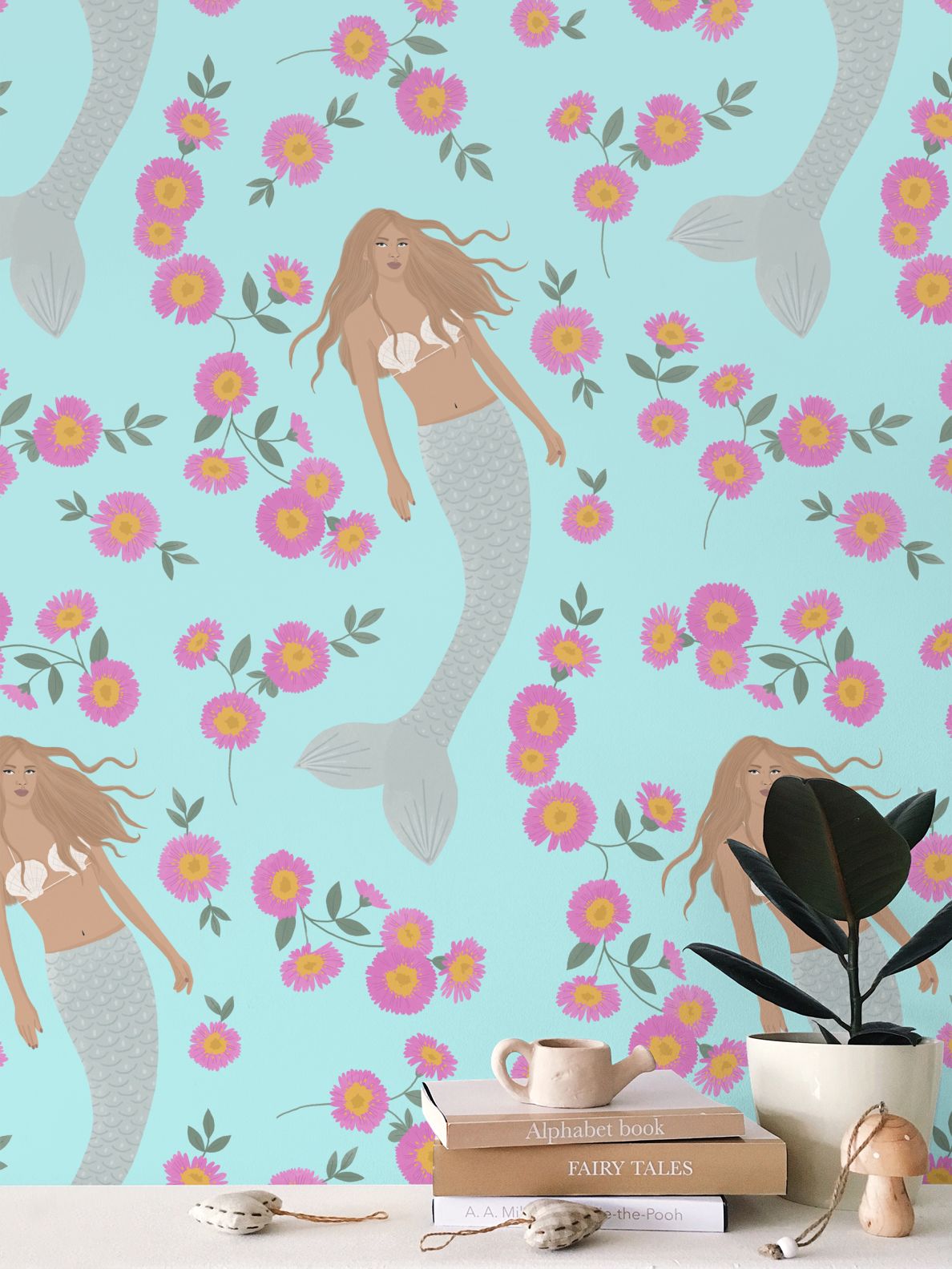 Senara - Moonstone - Statement Mermaid Wallpaper