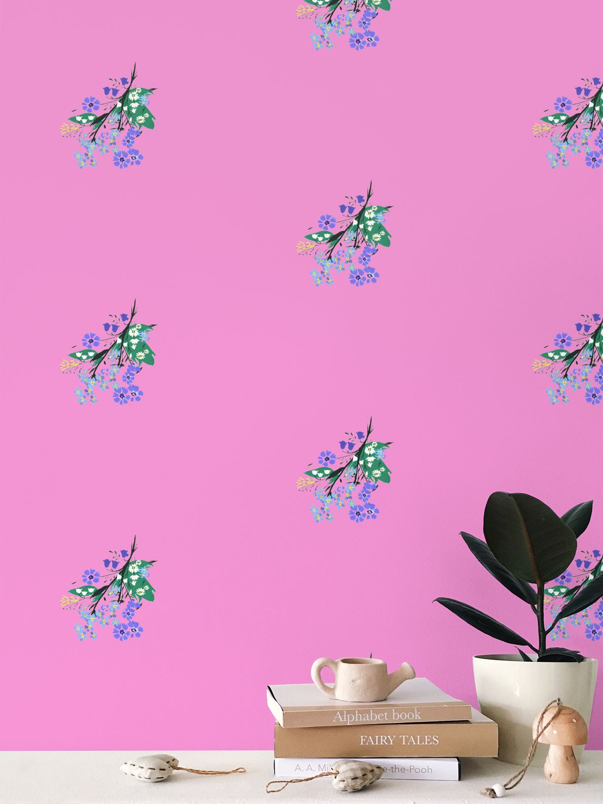 Posy Riot - Eva May - Signature Wallpaper - Pink Pop