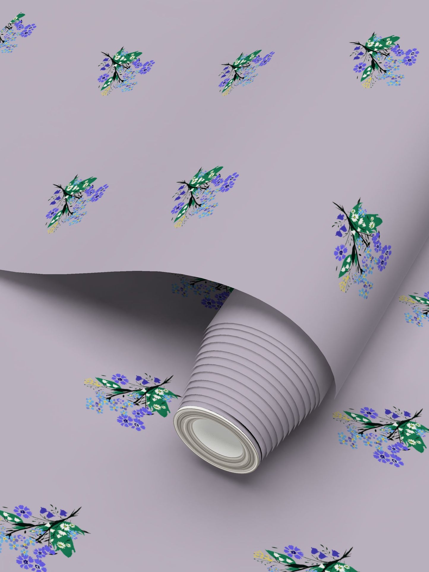 Posy Riot - Eva May- Signature Wallpaper - Lilac Grey