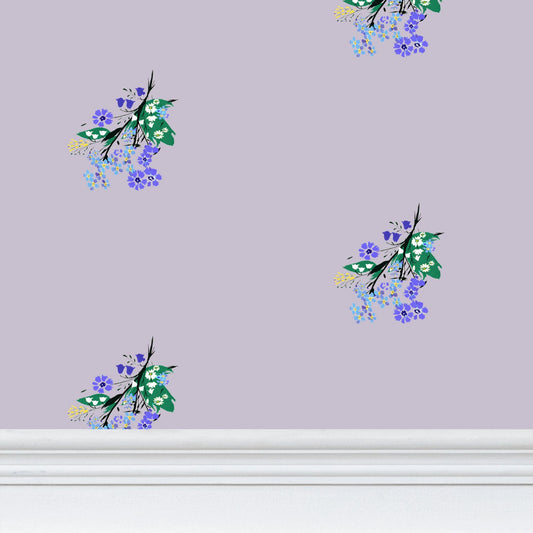 Posy Riot - Eva May- Signature Wallpaper - Lilac Grey