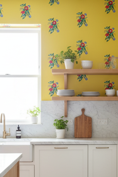 Posy Riot - Poppy Ardevora- Signature Wallpaper - Sunshine