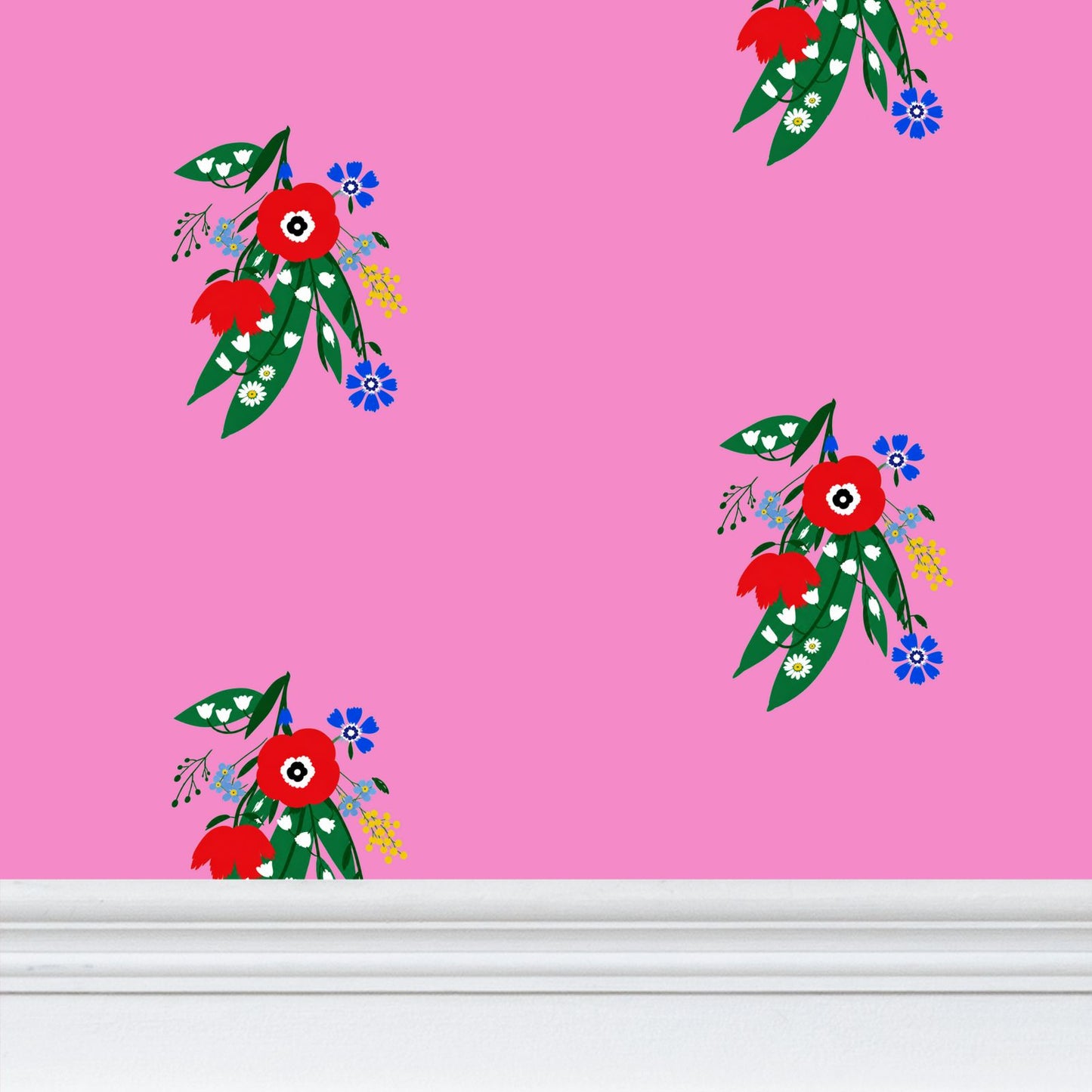 Posy Riot - Poppy Ardevora - Signature Wallpaper - Pink Pop