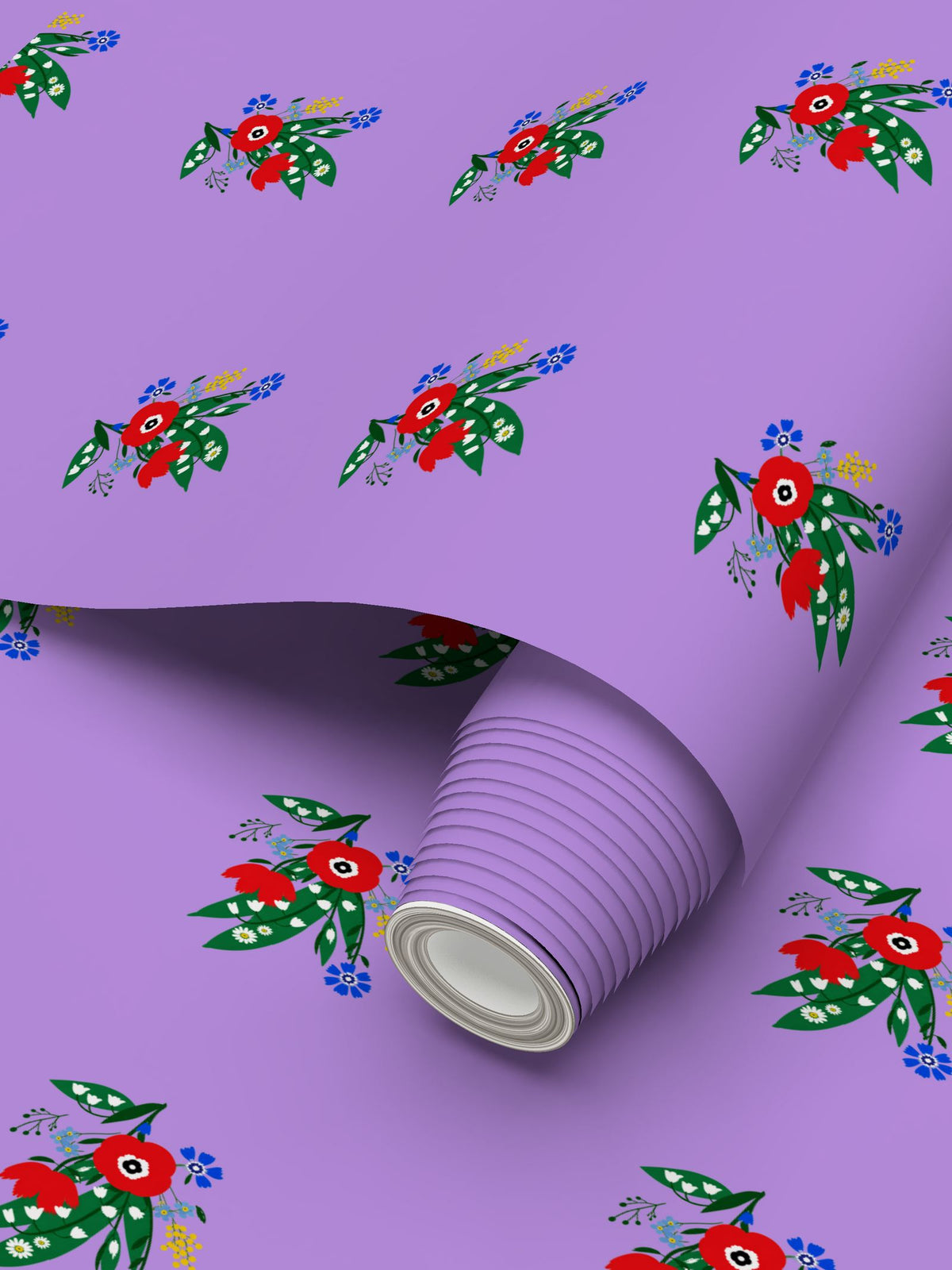 Posy Riot - Poppy Ardevora - Signature Wallpaper - Lush Lilac