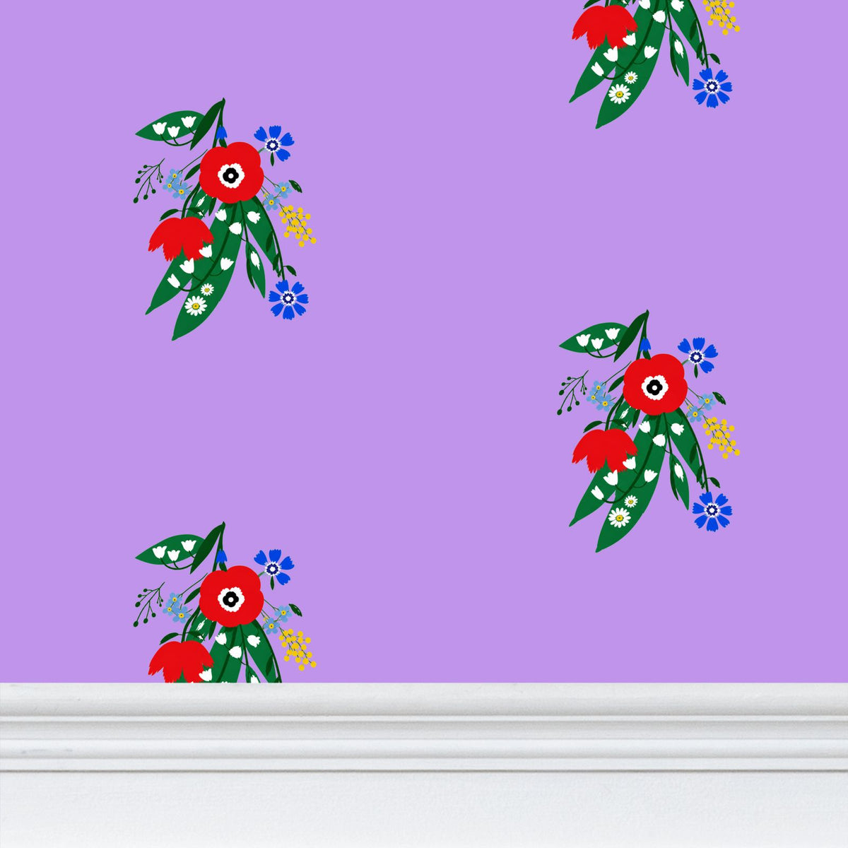 Posy Riot - Poppy Ardevora - Signature Wallpaper - Lush Lilac