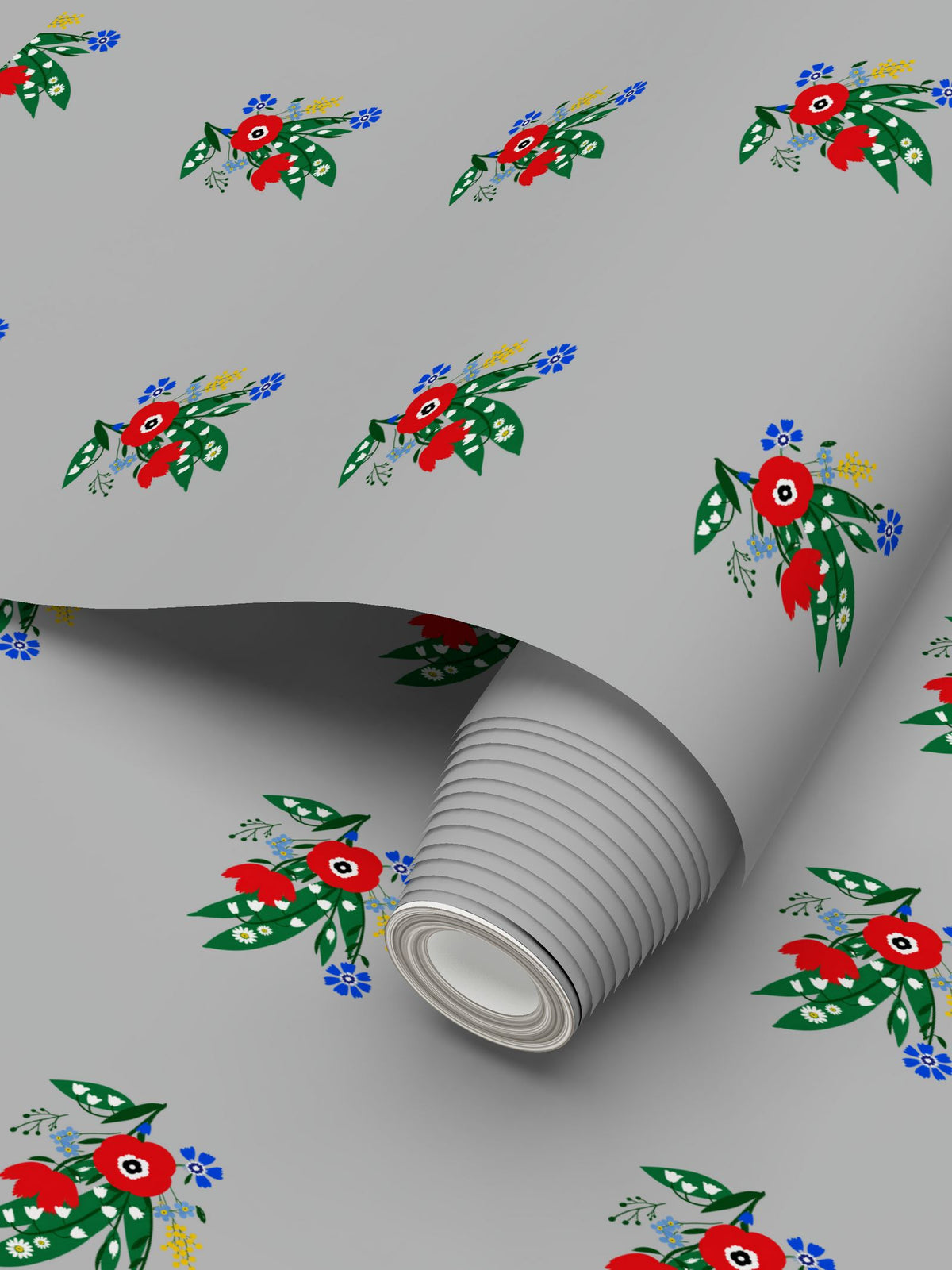 Posy Riot - Poppy Ardevora- Signature Wallpaper - Smoke
