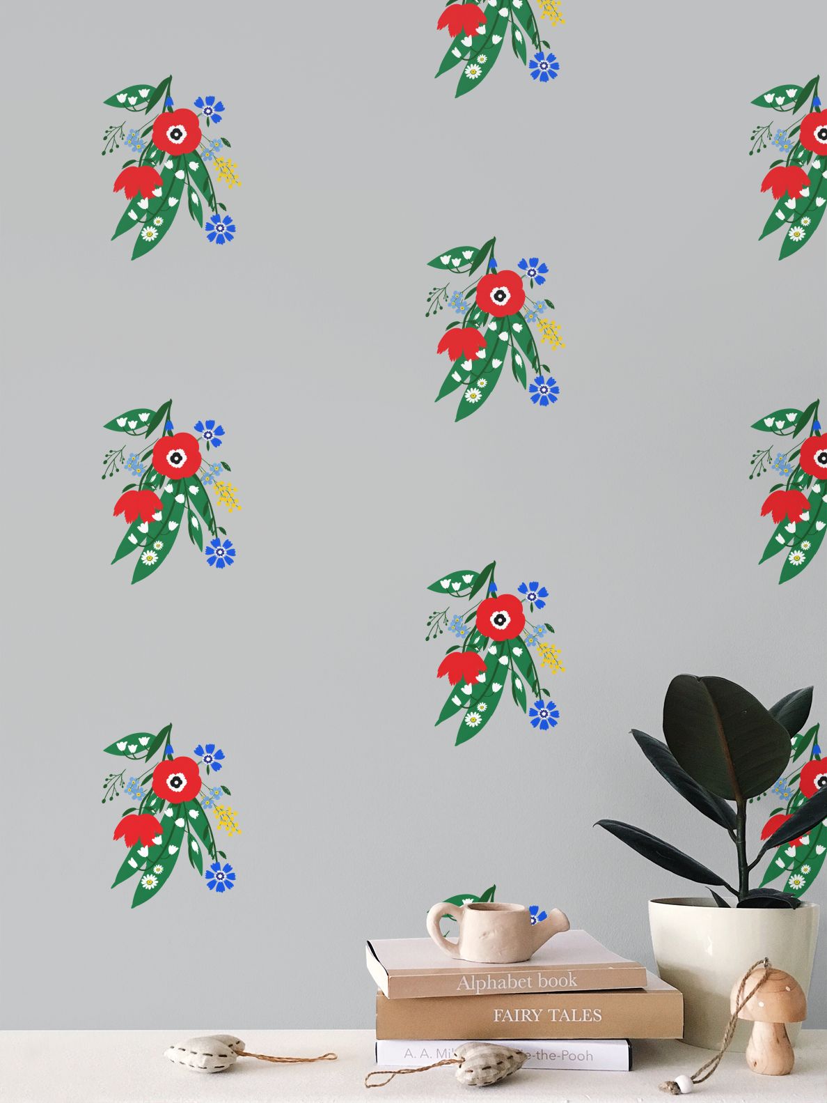Posy Riot - Poppy Ardevora- Signature Wallpaper - Smoke