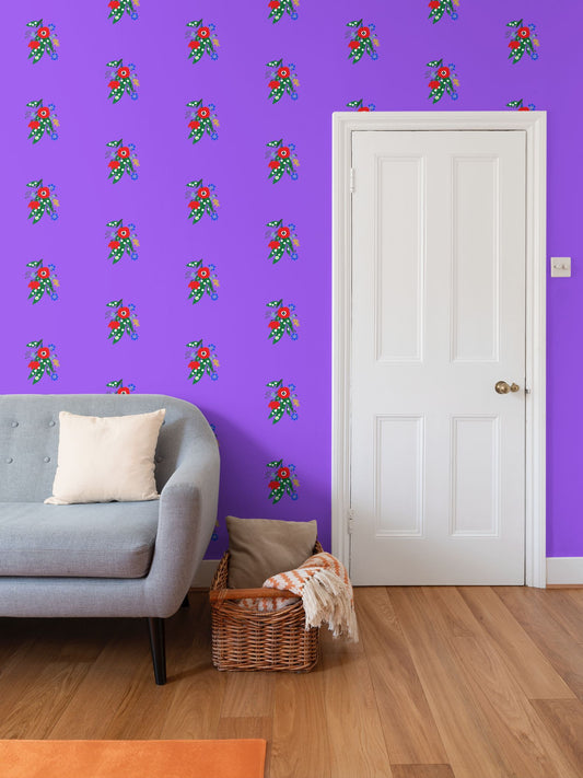 Posy Riot - Poppy Ardevora - Signature Wallpaper - Ultraviolet