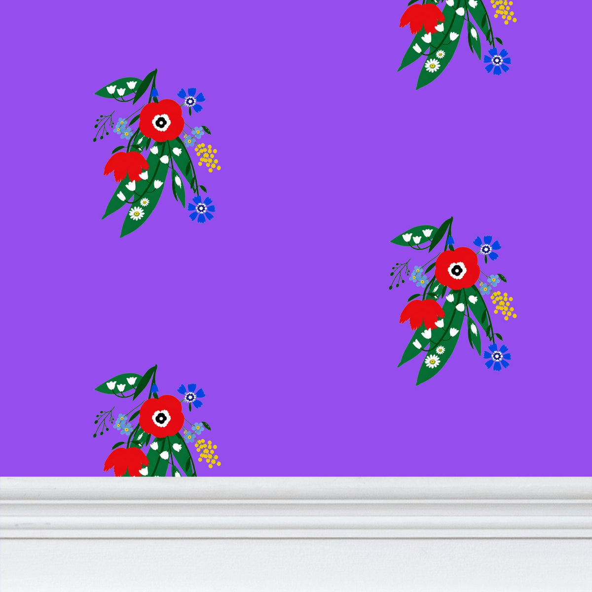 Posy Riot - Poppy Ardevora - Signature Wallpaper - Ultraviolet