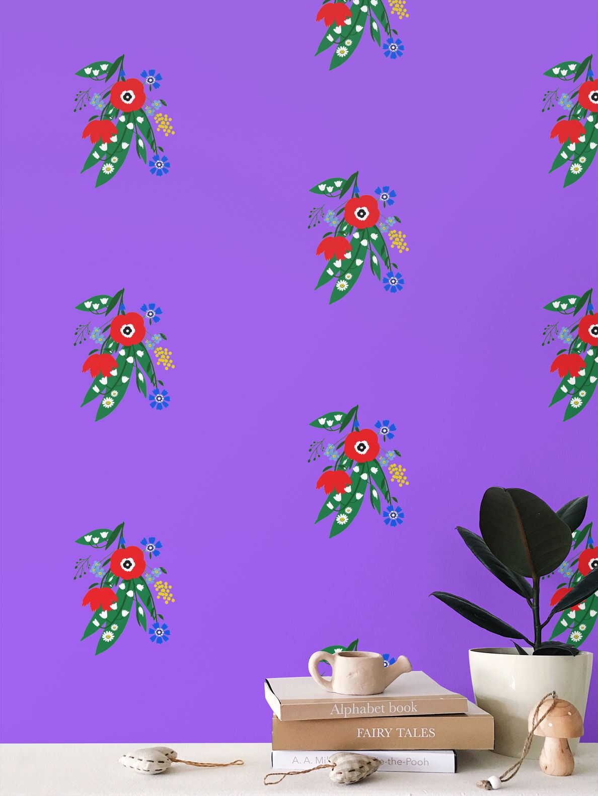 Posy Riot - Poppy Ardevora - Signature Wallpaper - Ultraviolet