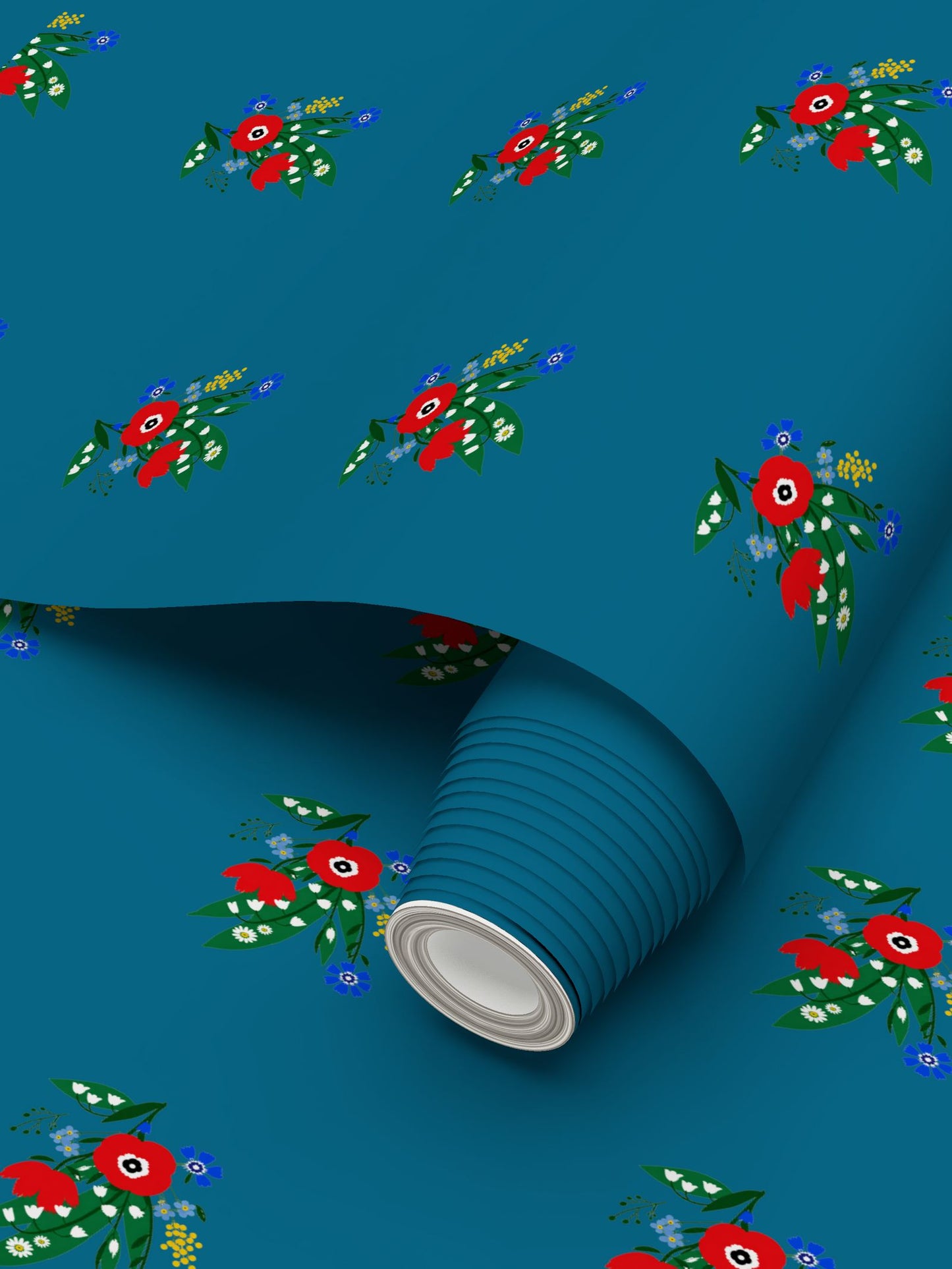 Posy Riot - Poppy Ardevora  - Signature Wallpaper - Mineral