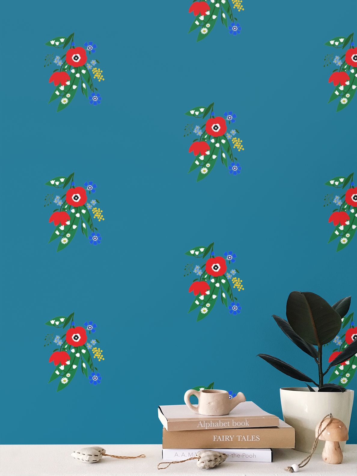 Posy Riot - Poppy Ardevora  - Signature Wallpaper - Mineral