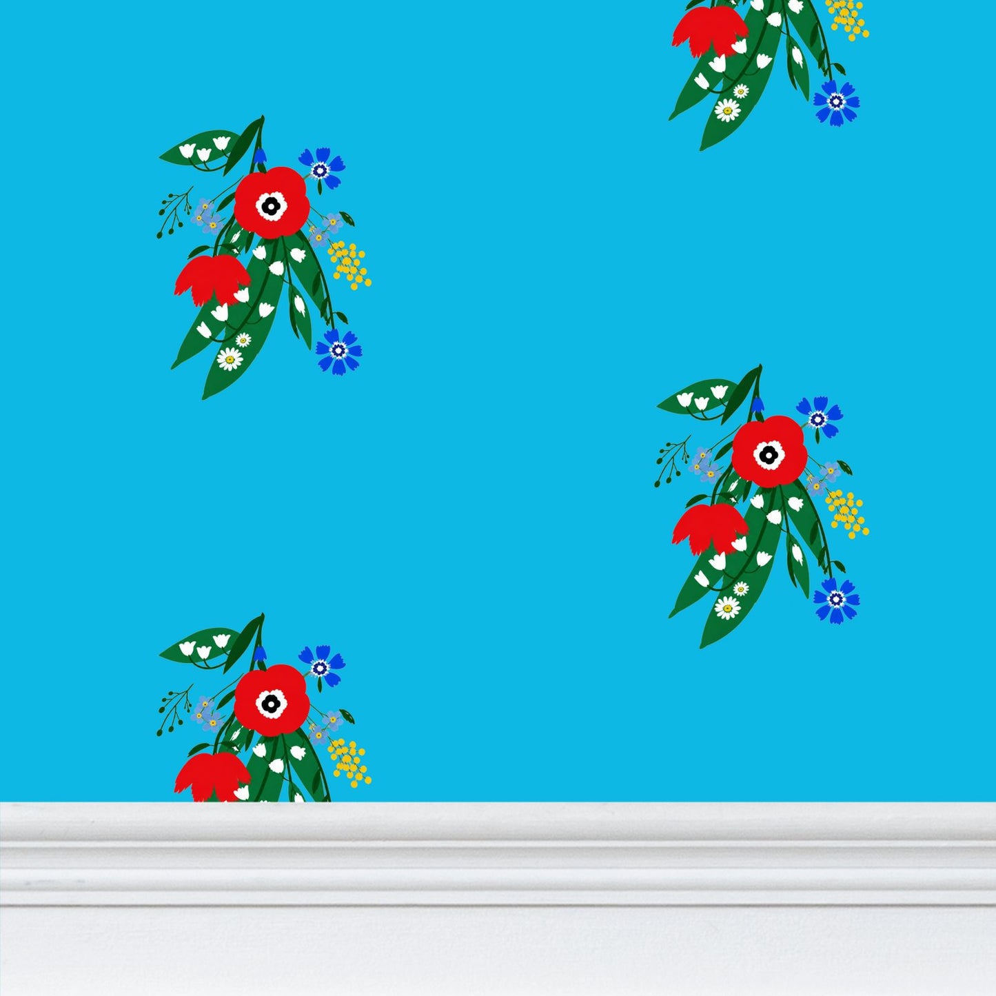 Posy Riot - Poppy Ardevora - Signature Wallpaper - Ocean Pop