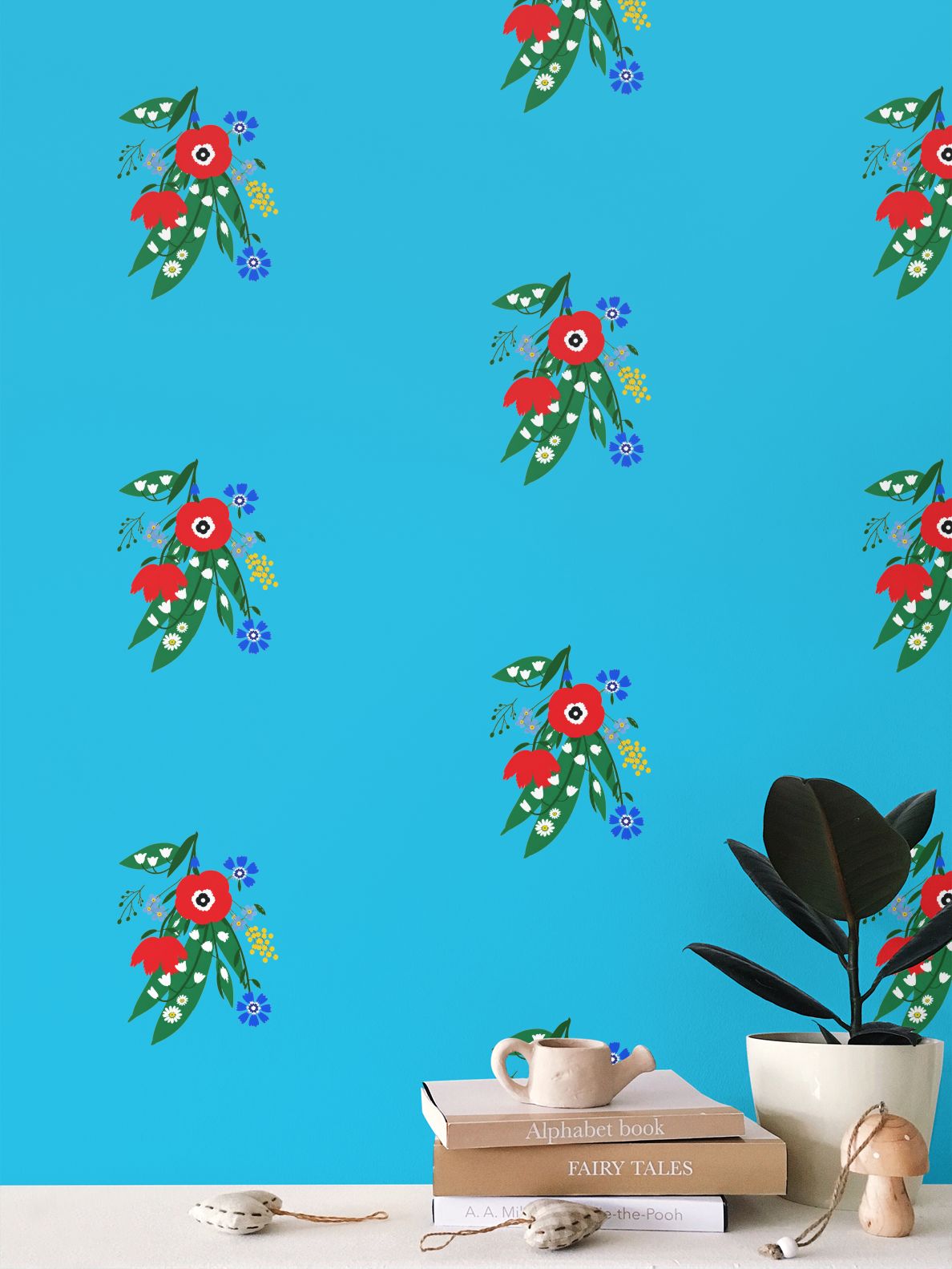 Posy Riot - Poppy Ardevora - Signature Wallpaper - Ocean Pop