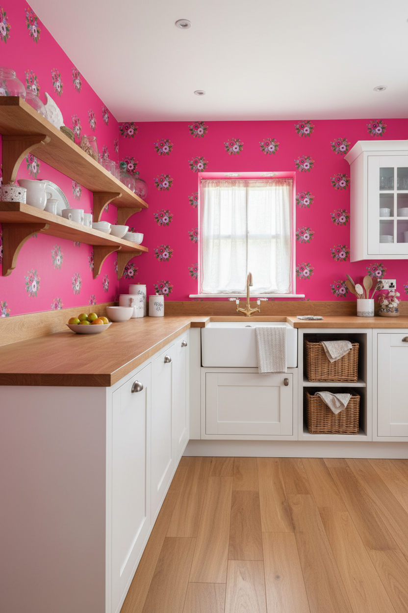 Posy Riot - Rose Eleanor- Signature Wallpaper - Peony